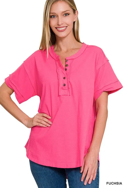 Brushed Soft Henley Tee