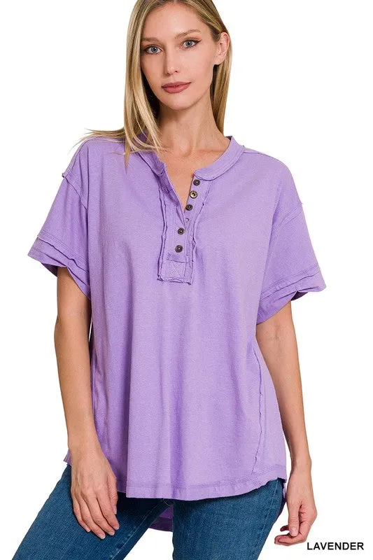Brushed Soft Henley Tee