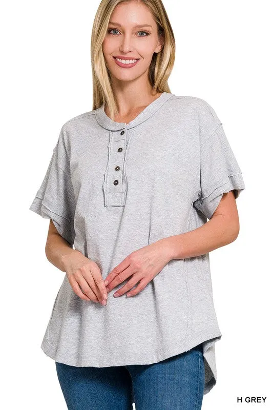 Brushed Soft Henley Tee