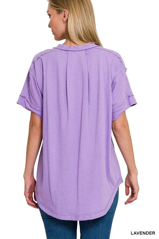 Brushed Soft Henley Tee