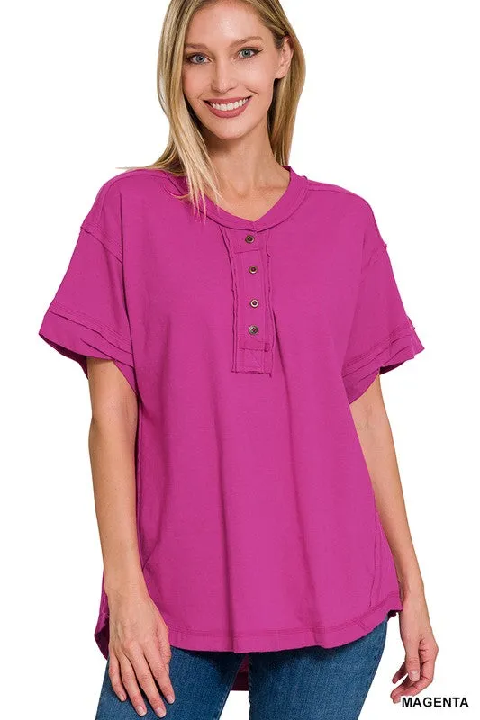 Brushed Soft Henley Tee