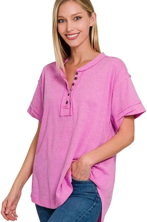 Brushed Soft Henley Tee
