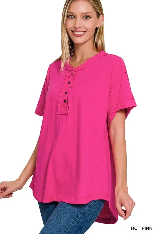 Brushed Soft Henley Tee