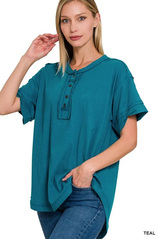 Brushed Soft Henley Tee