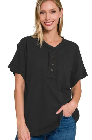 Brushed Soft Henley Tee