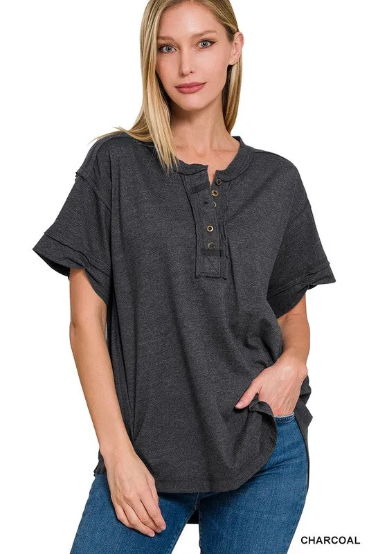 Brushed Soft Henley Tee