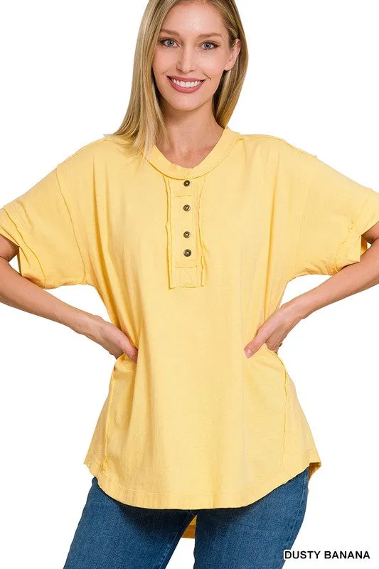 Brushed Soft Henley Tee