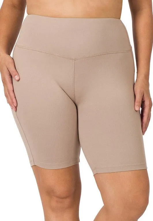 BRUSHED WIDE WAIST UNDER DRESS SHORTS - 2 COLORS