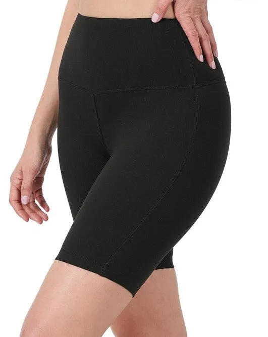 BRUSHED WIDE WAIST UNDER DRESS SHORTS - 2 COLORS