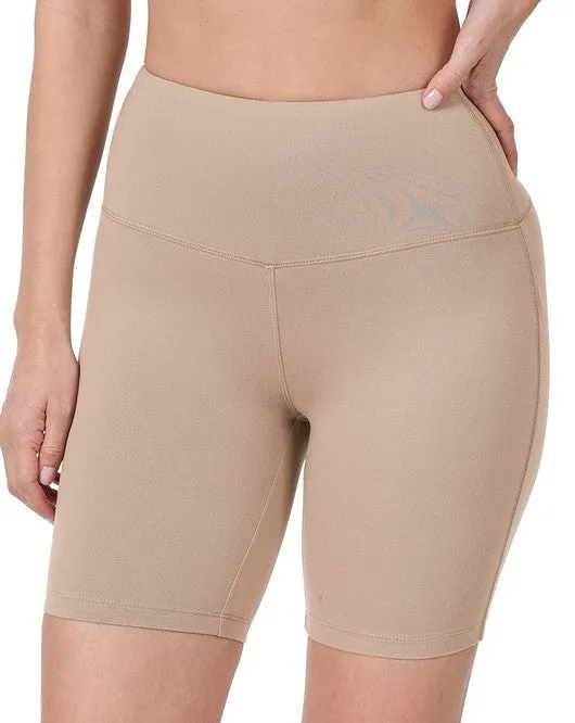BRUSHED WIDE WAIST UNDER DRESS SHORTS - 2 COLORS