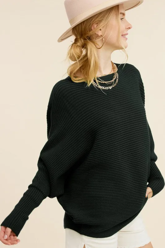BUBBLE SLEEVE SLOUCH SWEATER