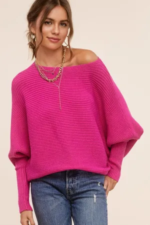BUBBLE SLEEVE SLOUCH SWEATER