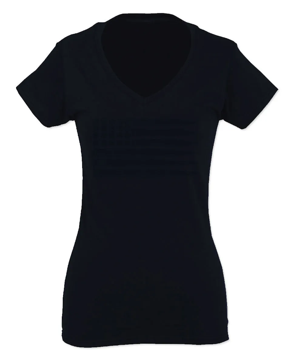 Bullet Flag 2nd Amendment American USA United State America For Women V neck fitted T Shirt