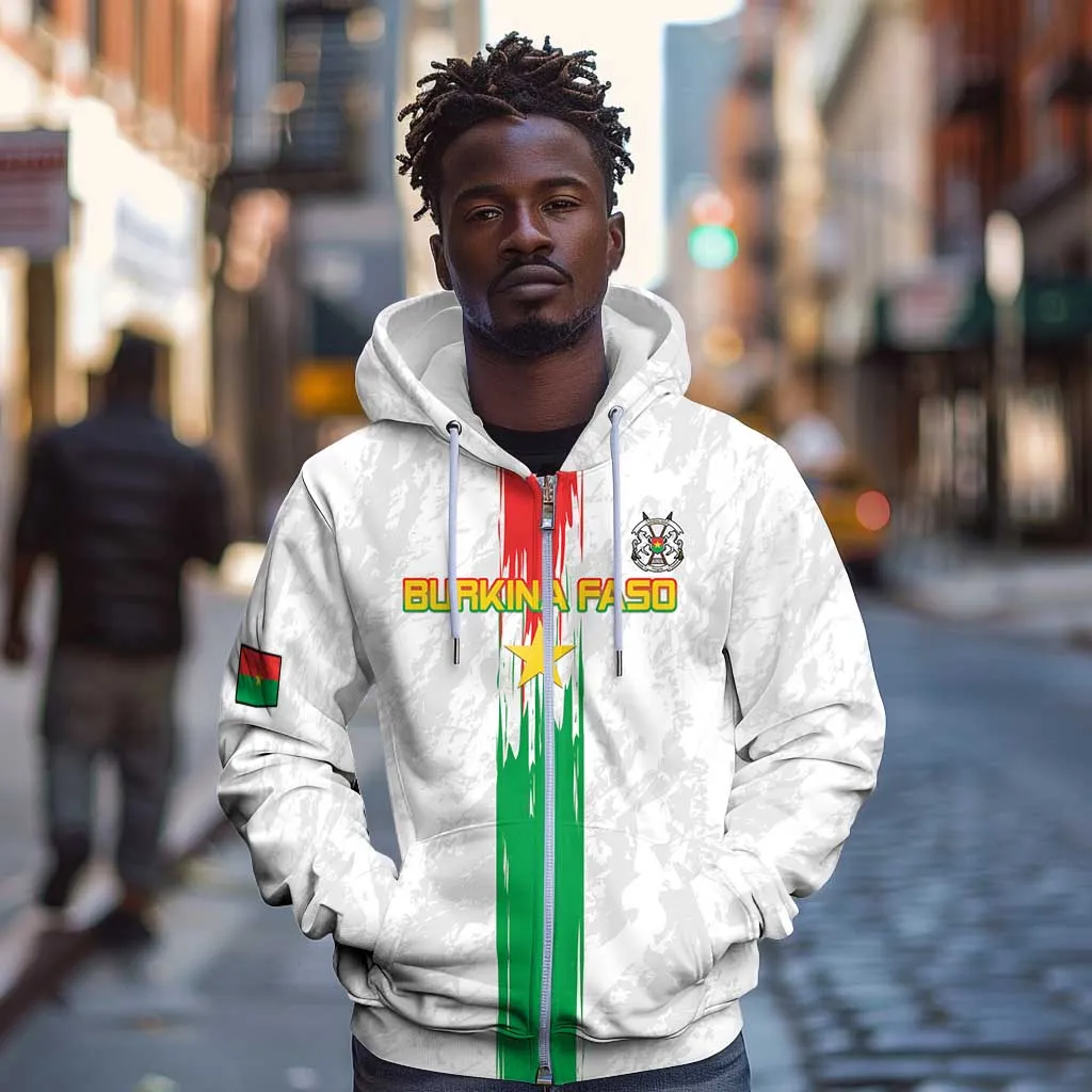 Burkina Faso Football Custom Zip Hoodie Go Champions LT15