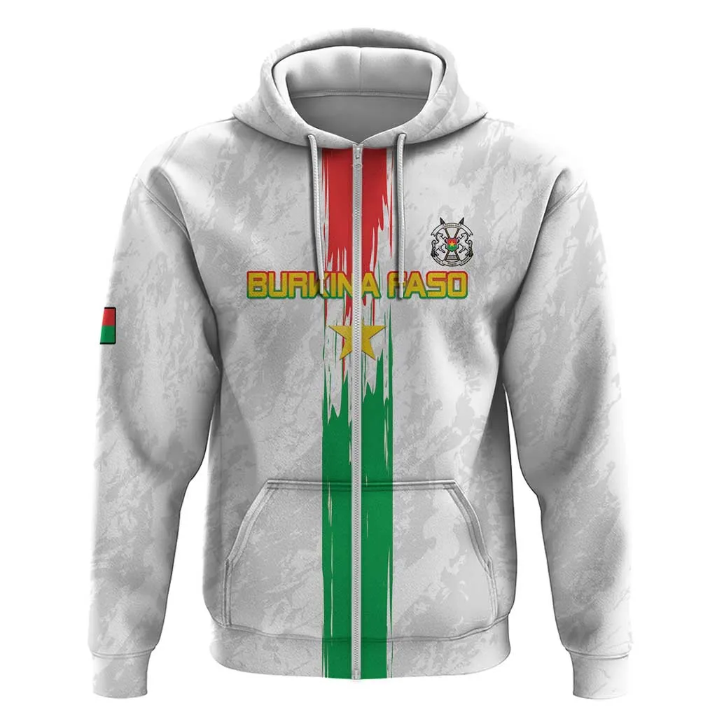 Burkina Faso Football Custom Zip Hoodie Go Champions LT15