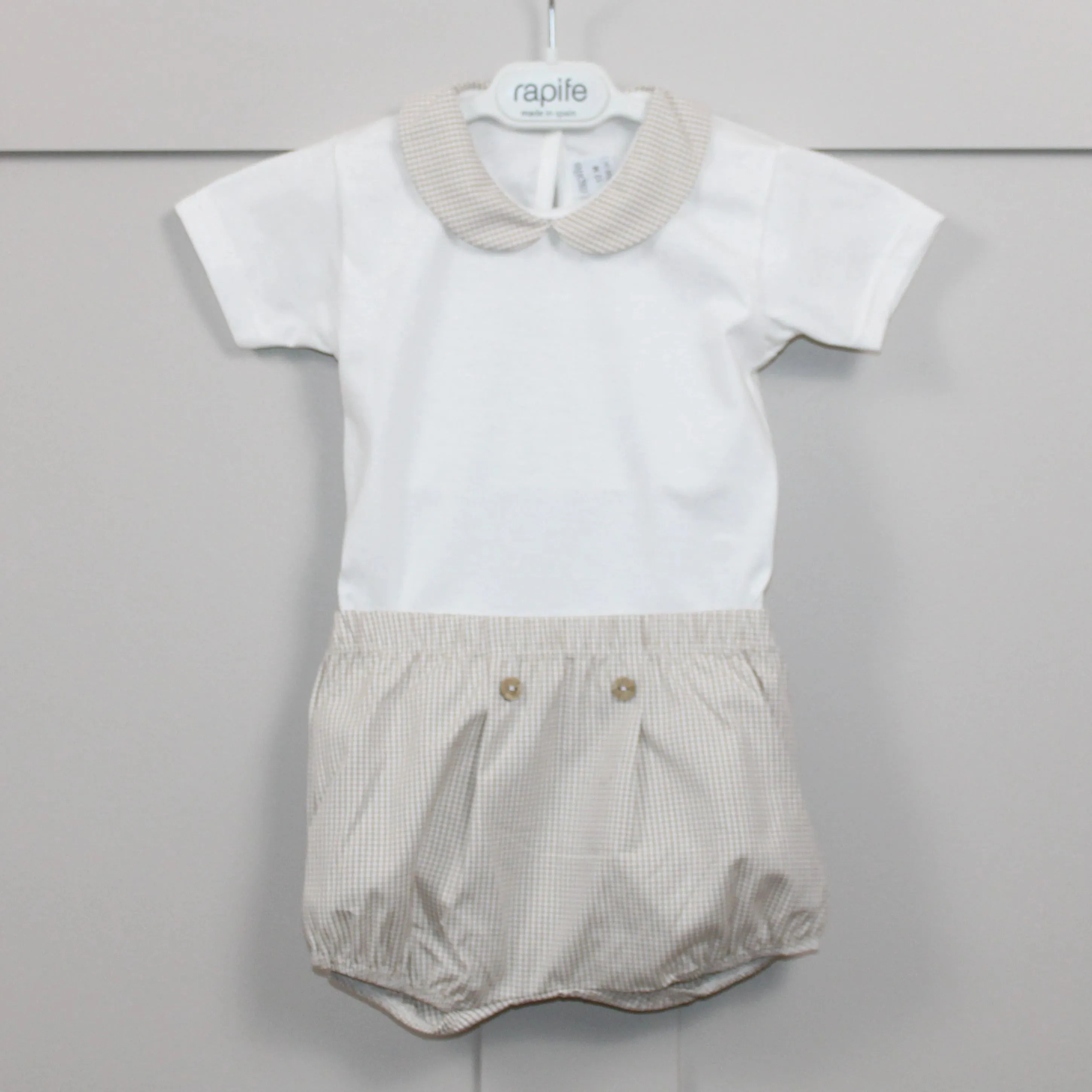 Camel Gingham Bodysuit and shorts