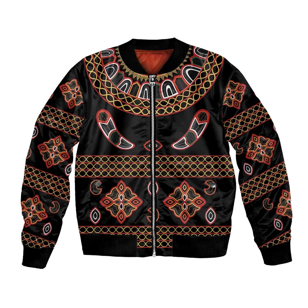 Cameroon Traditional Toghu Pattern Bomber Jacket LT15