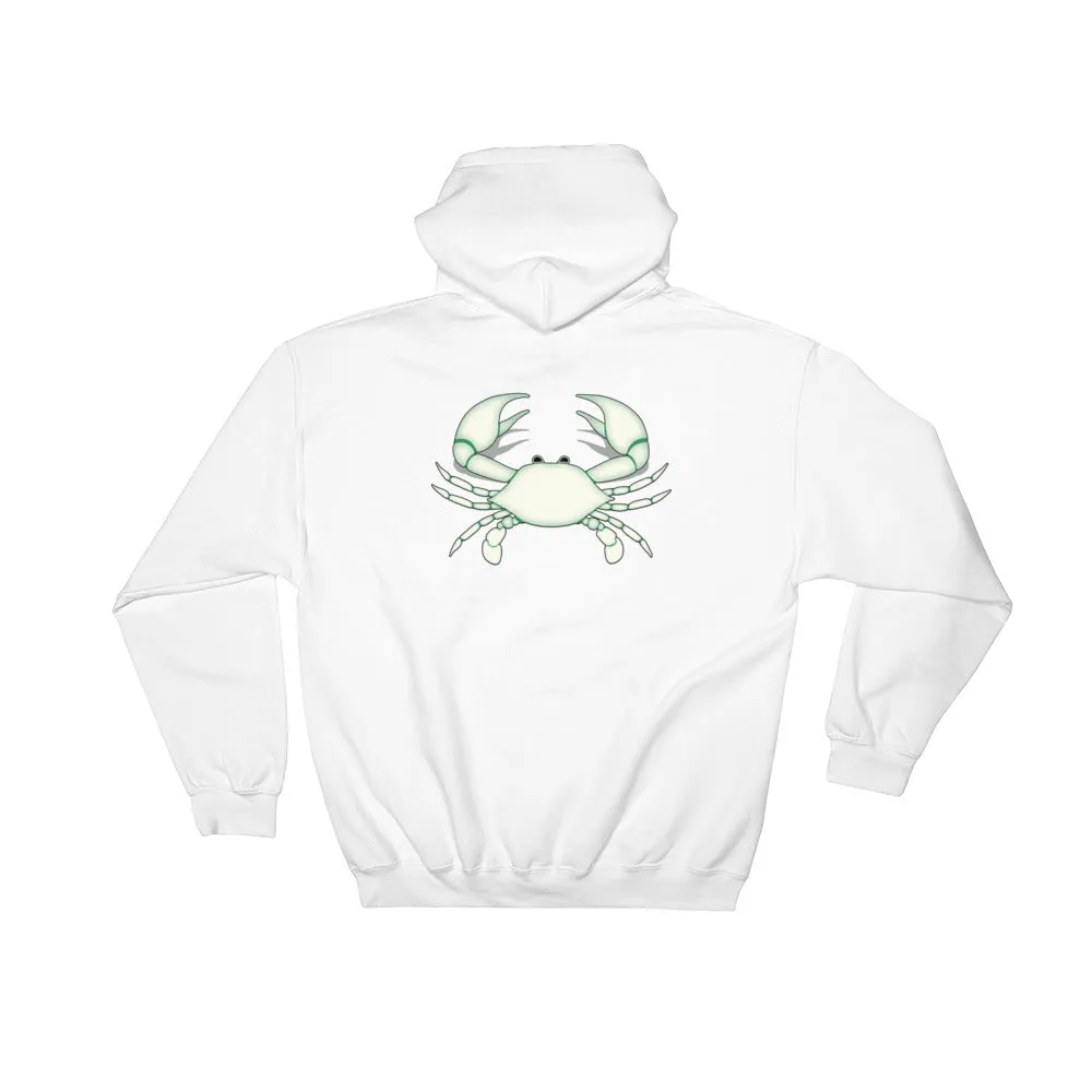CANCER HOODIE - Zodiac Symbol Print on Front and White Crab on Back - Hooded Sweatshirt for Men