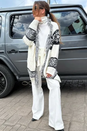 CARDIGAN RAGLAN CON TRECCIA JACQ