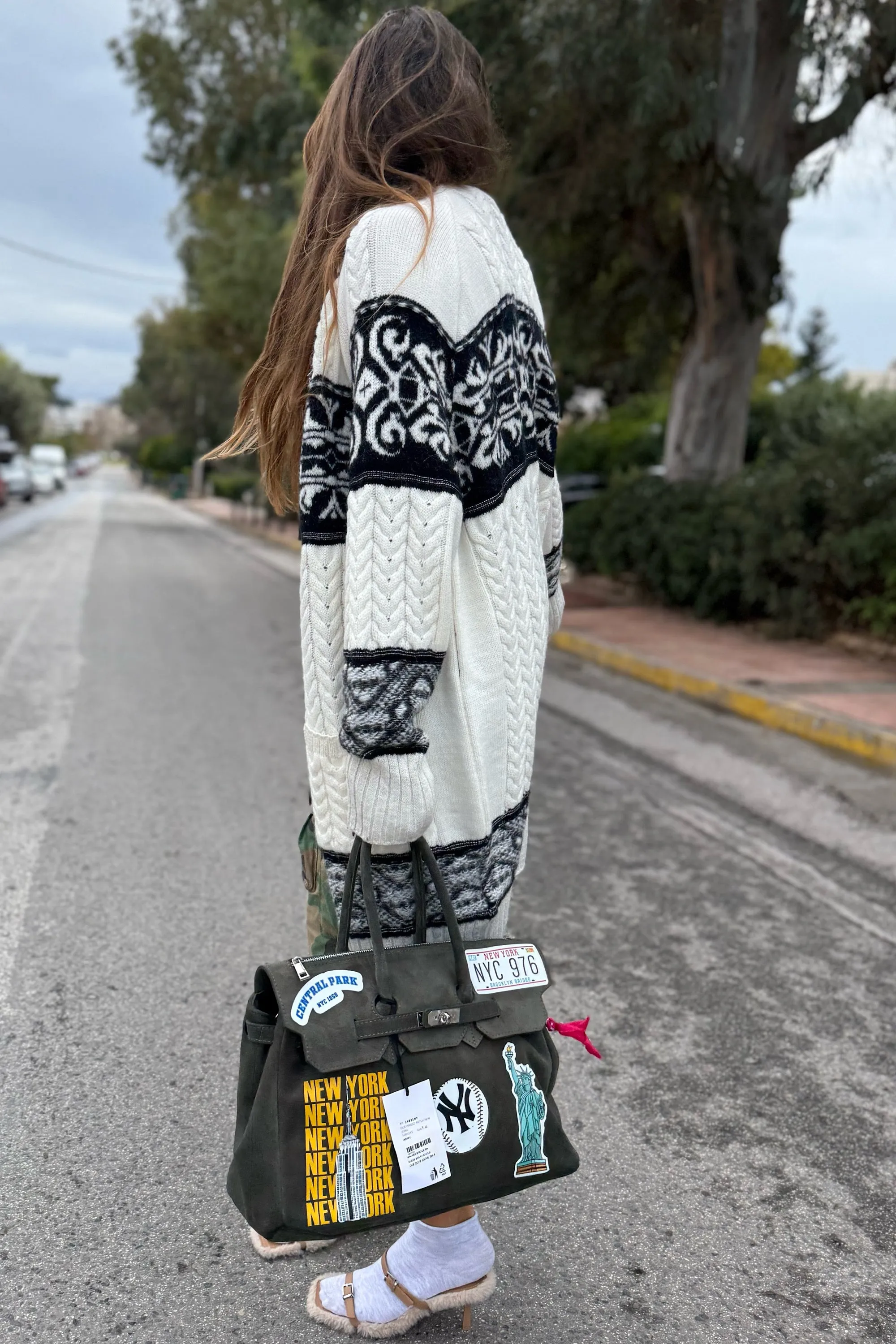 CARDIGAN RAGLAN CON TRECCIA JACQ