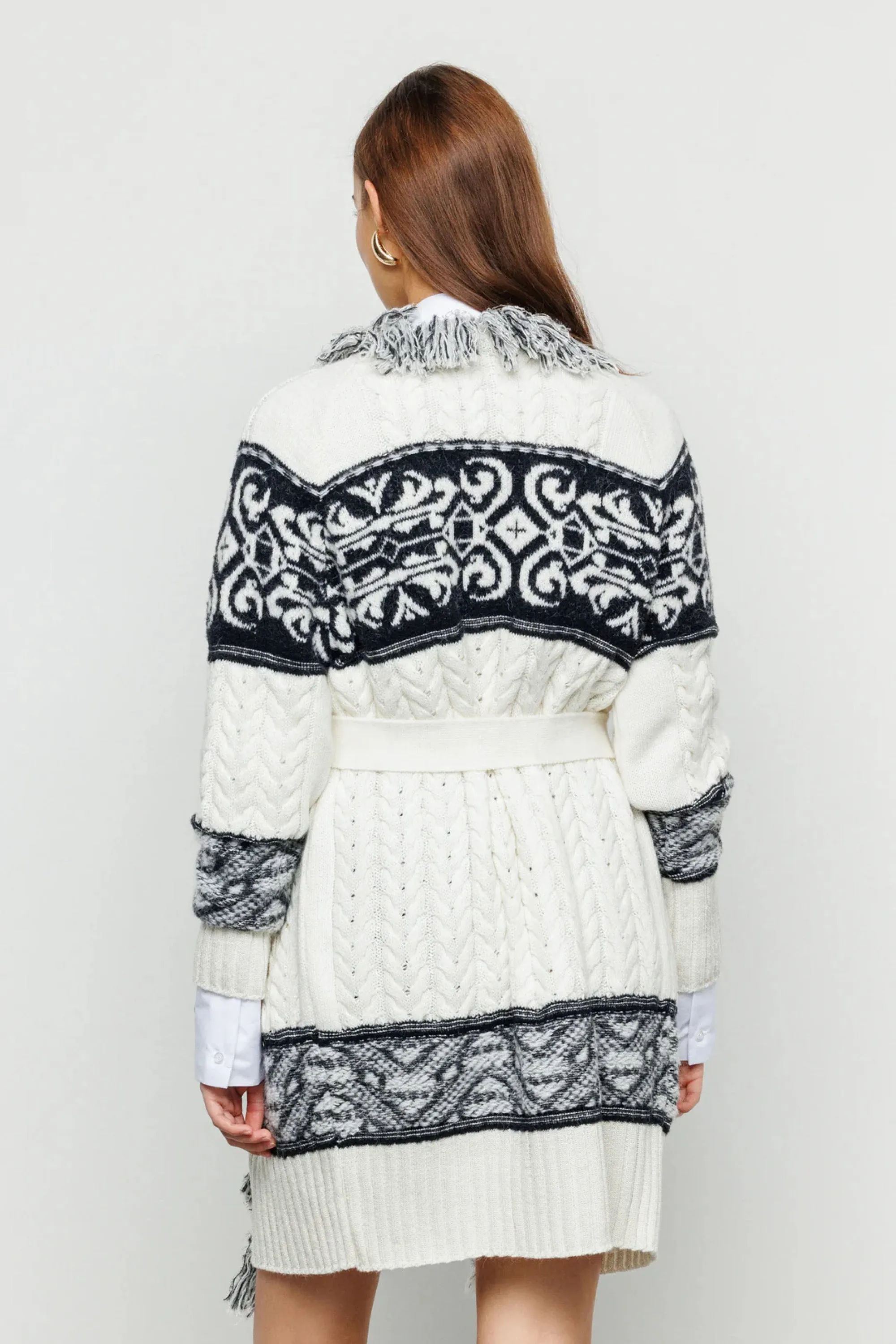 CARDIGAN RAGLAN CON TRECCIA JACQ