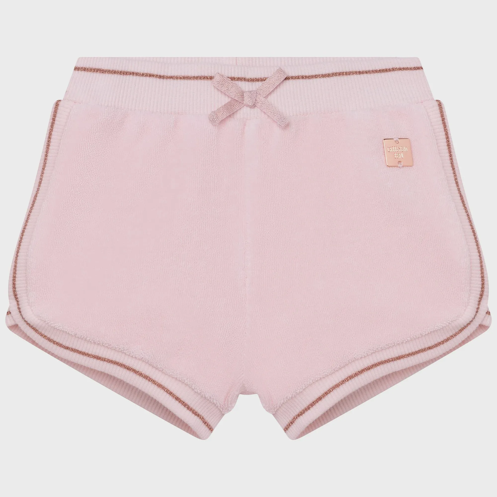 Carrement Beau - Terry Shorts with Copper Lurex Trimming - Apricot