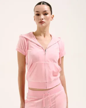 Chadwick short sleeve hoodie Juicy Pink