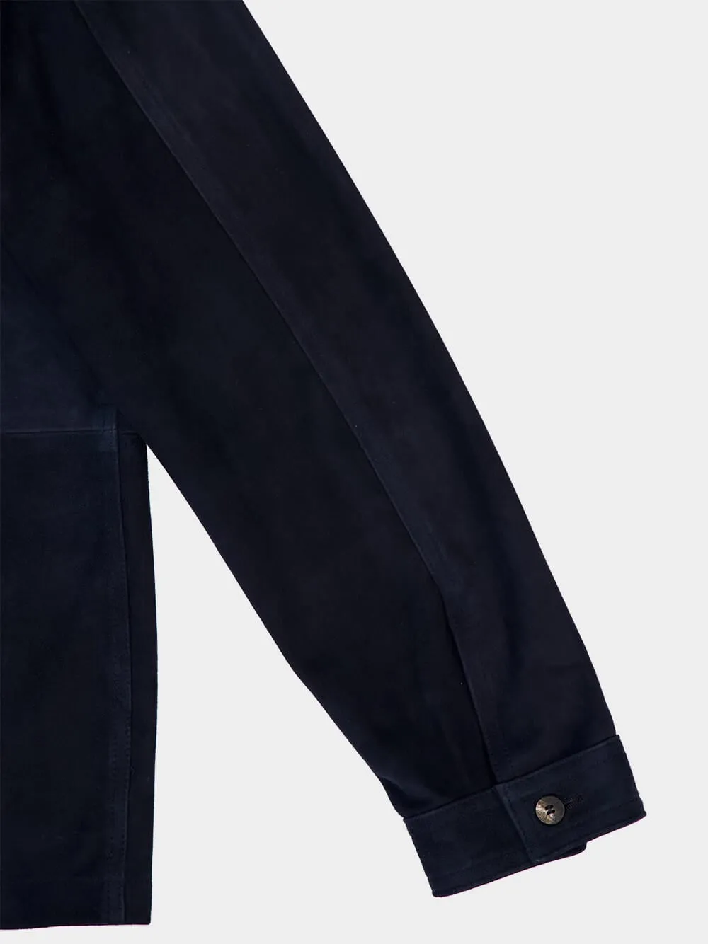 Charcoal Blue Ravi Suede Overshirt