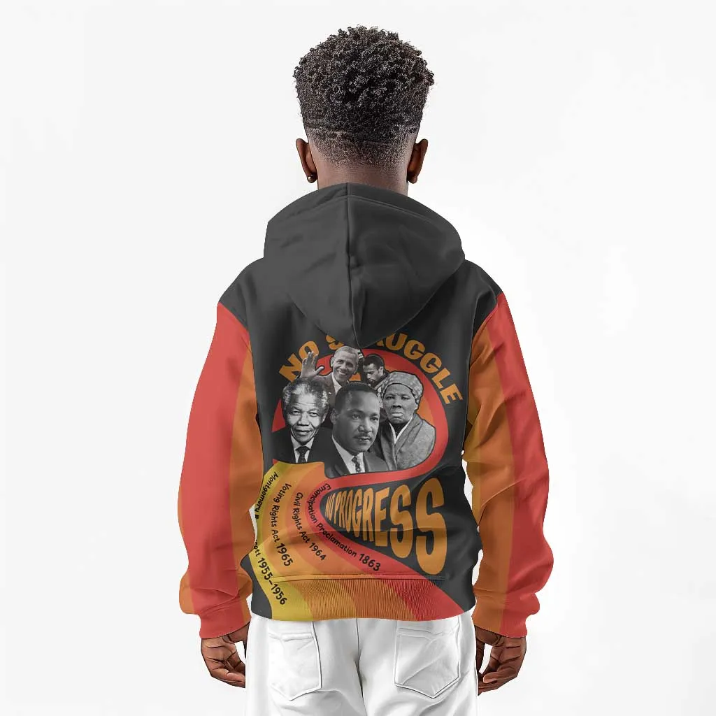 Civil Rights Leaders African American Kid Hoodie No Struggle No Progress DT03