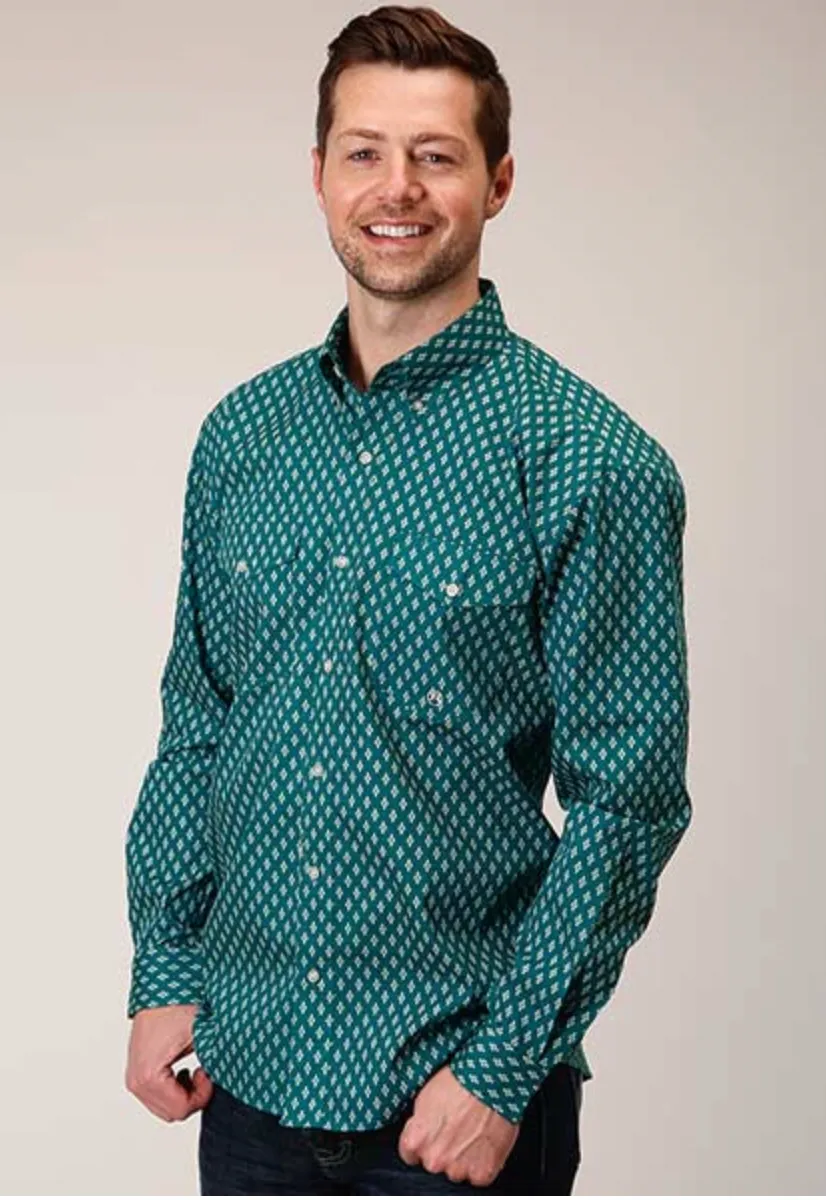 CL03-001-0325-0181 Mens L/S Shirt Roper- Point Diamonds