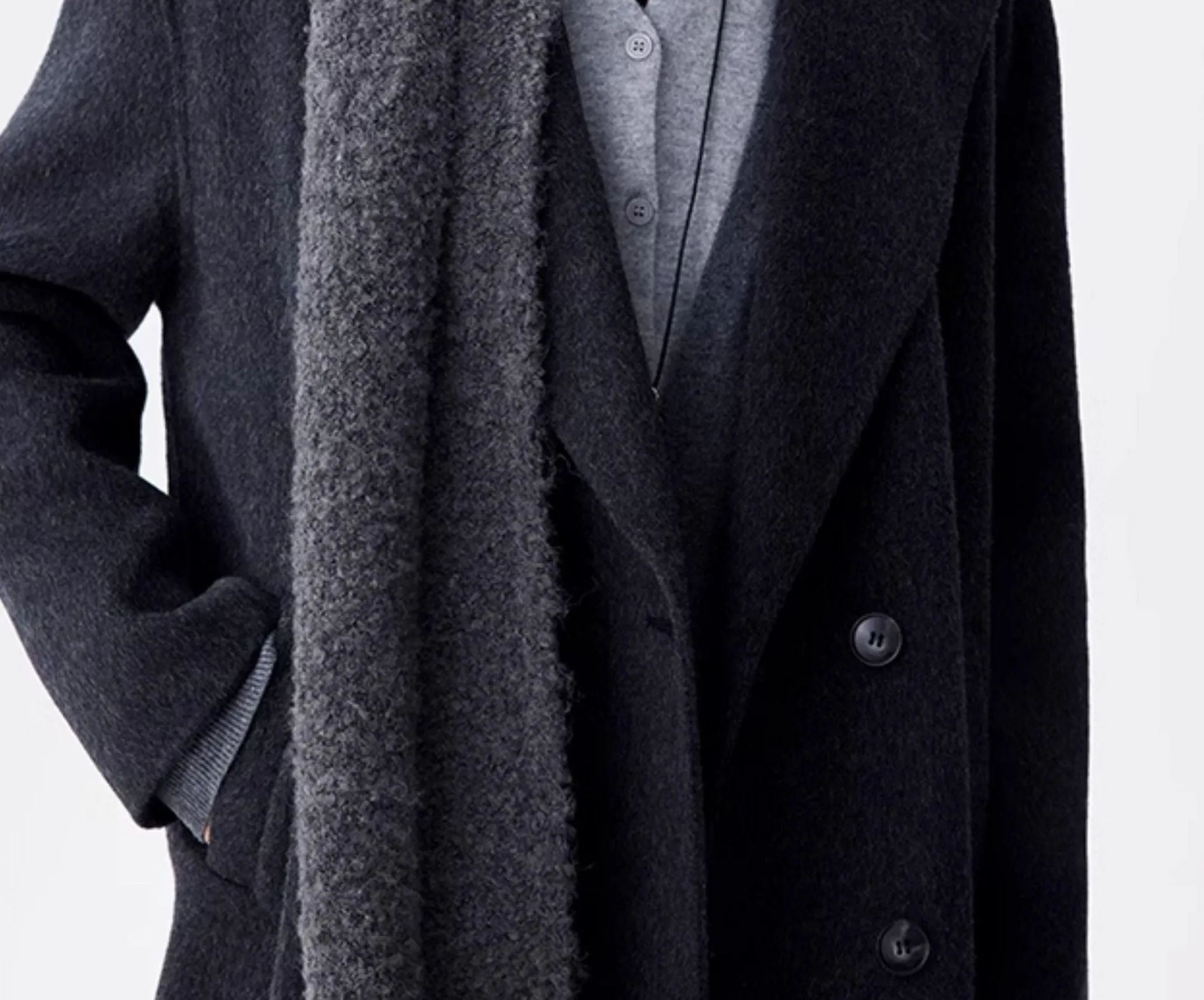 Classic Peaked Lapel Double-Breasted Coat