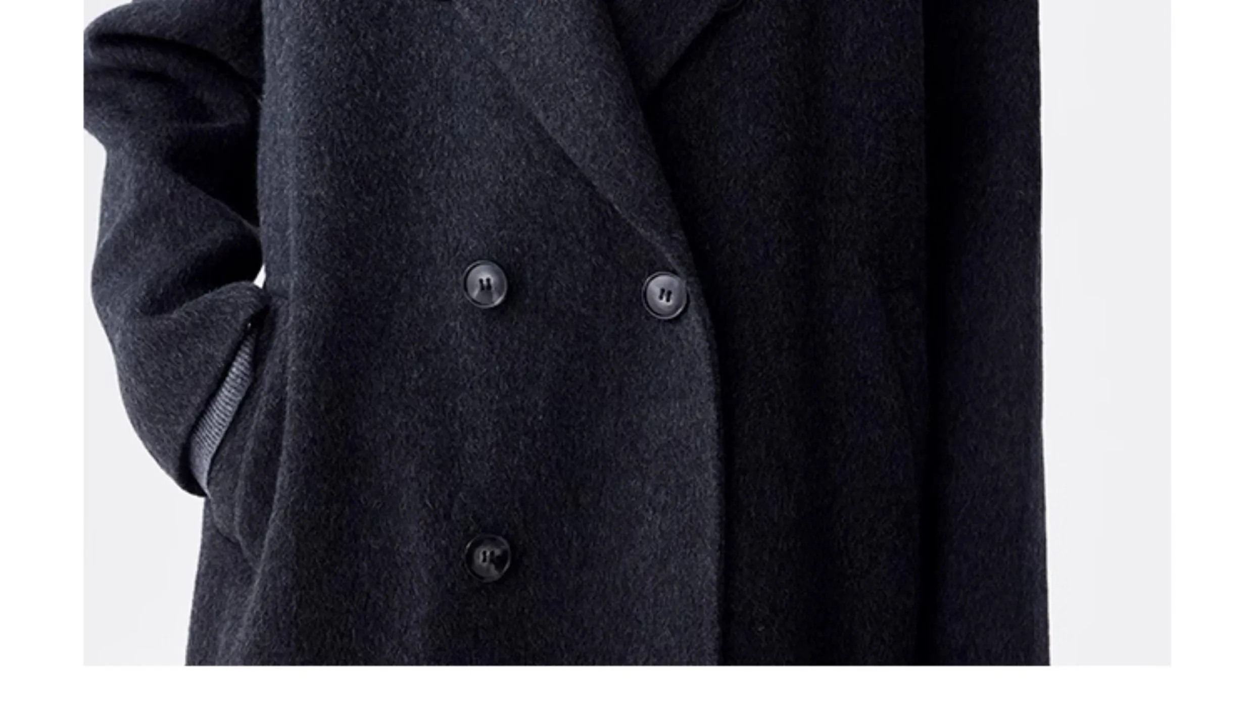 Classic Peaked Lapel Double-Breasted Coat