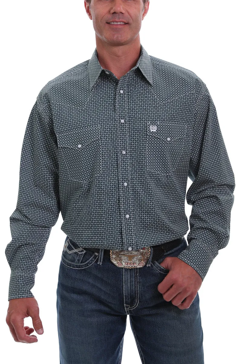 CLMTW1682023 Cinch Shirt MENS L/S Print Snaps Forest