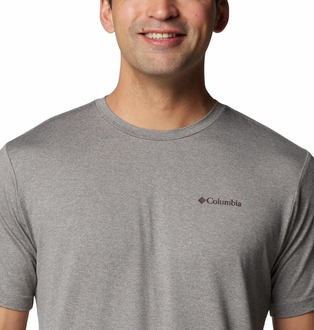 Columbia Mens Black Kwick Hike Back Graphic Short Sleeve Tee