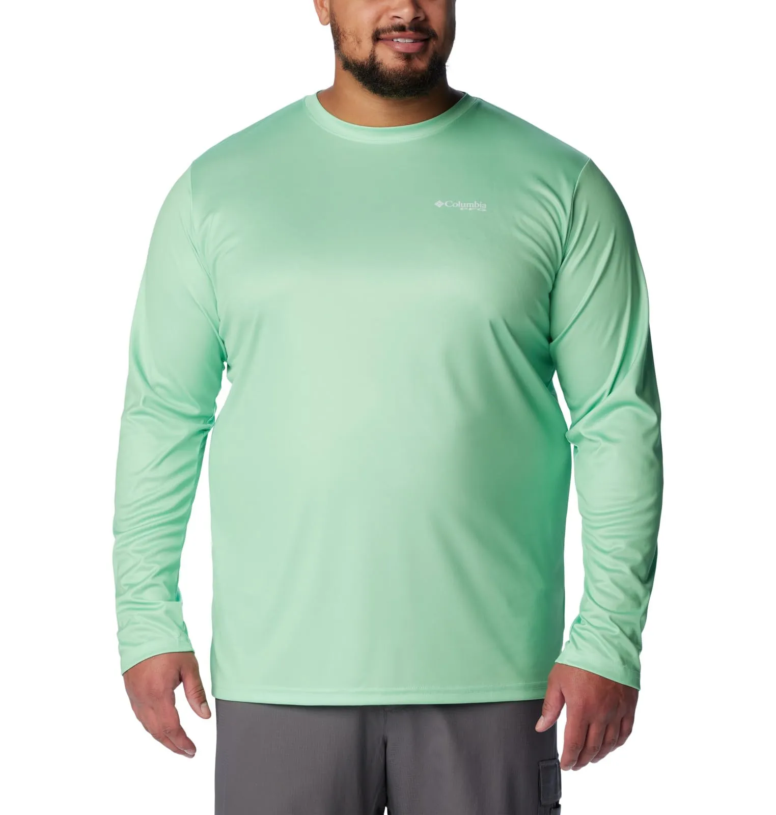 Columbia Men's Terminal Tackle PFG Fish Flag Long Sleeve, Ocean Mint/Ocean Blue Offshore Slam, Large