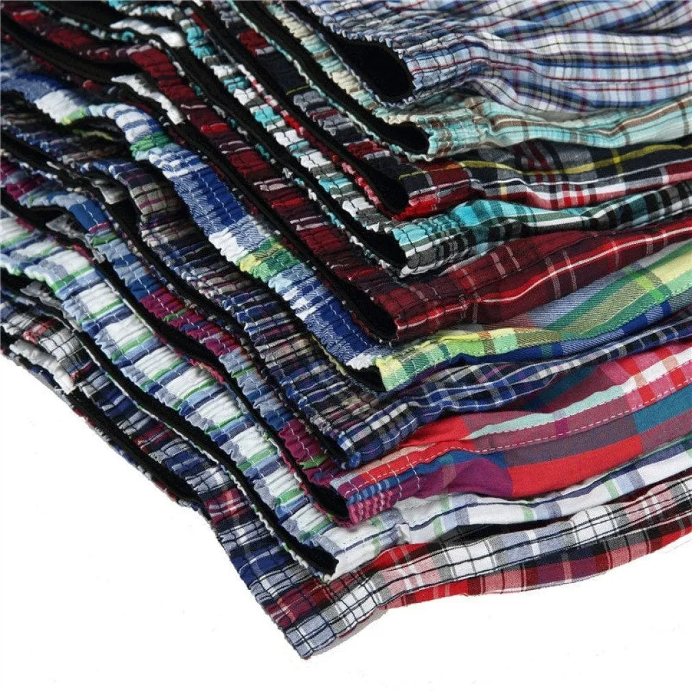 ContiNent 33 High Quality Brand 4-Pack Men's Boxer Shorts Woven Cotton 100% Classic Plaid Combed Male Underpant Loose Breathable Oversize