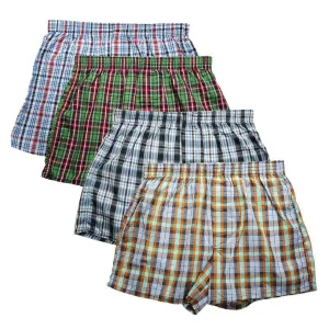 ContiNent 33 High Quality Brand 4-Pack Men's Boxer Shorts Woven Cotton 100% Classic Plaid Combed Male Underpant Loose Breathable Oversize