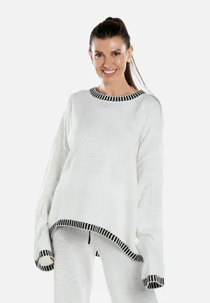 Contrast Stitch Detail Knit Sweater Jumper in By RAG
