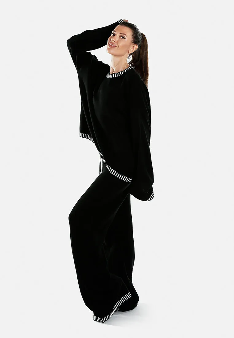 Contrast Stitch Detail Knit Sweater Jumper in By RAG