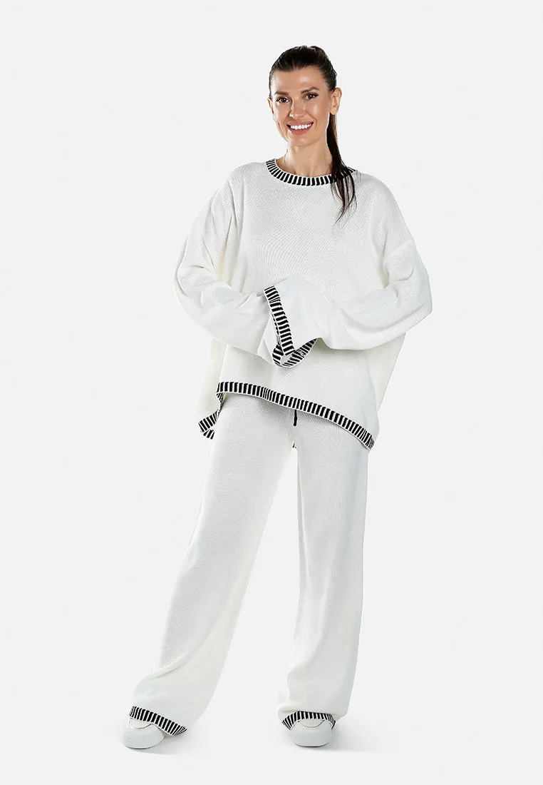 Contrast Stitch Detail Knit Sweater Jumper in by RUW