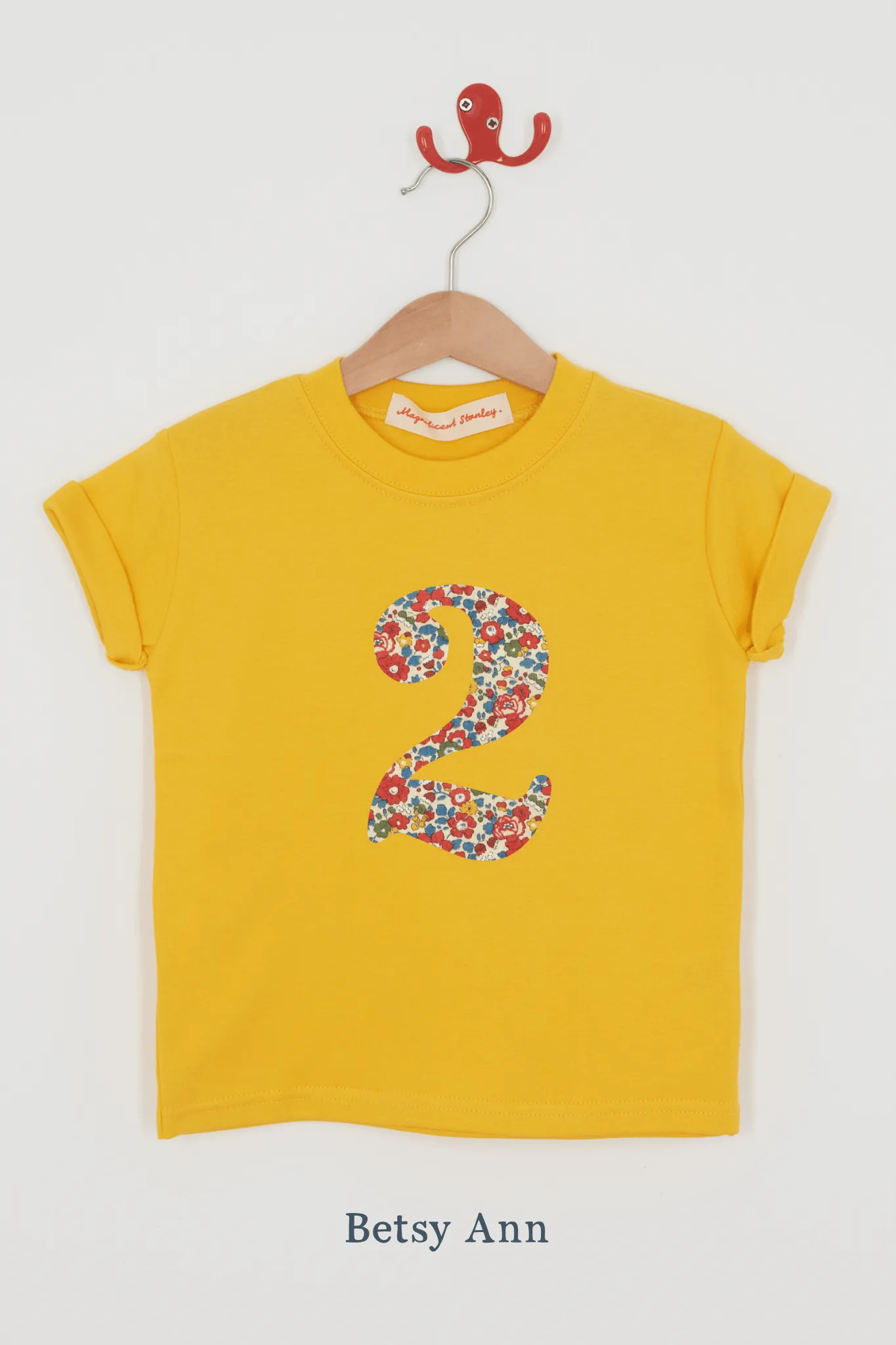 Create Your Own Personalised or Age Yellow Liberty Print T-Shirt