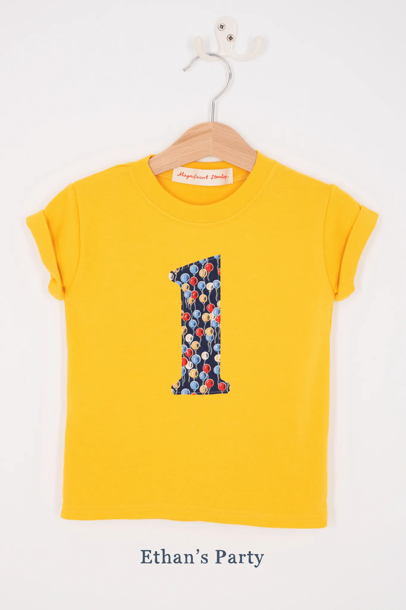 Create Your Own Personalised or Age Yellow Liberty Print T-Shirt