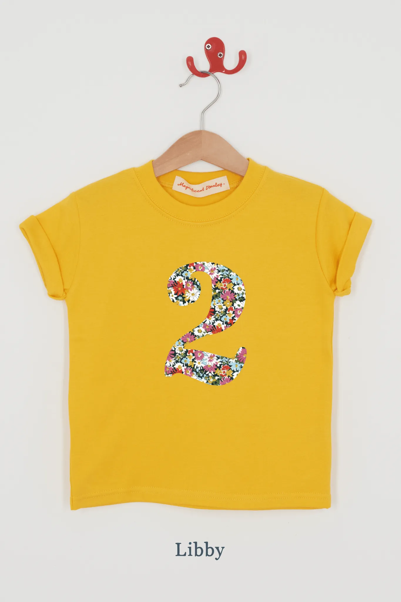 Create Your Own Personalised or Age Yellow Liberty Print T-Shirt