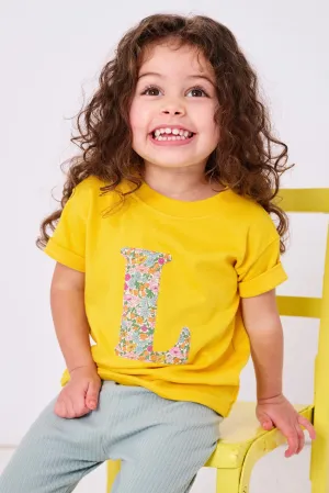 Create Your Own Personalised or Age Yellow Liberty Print T-Shirt