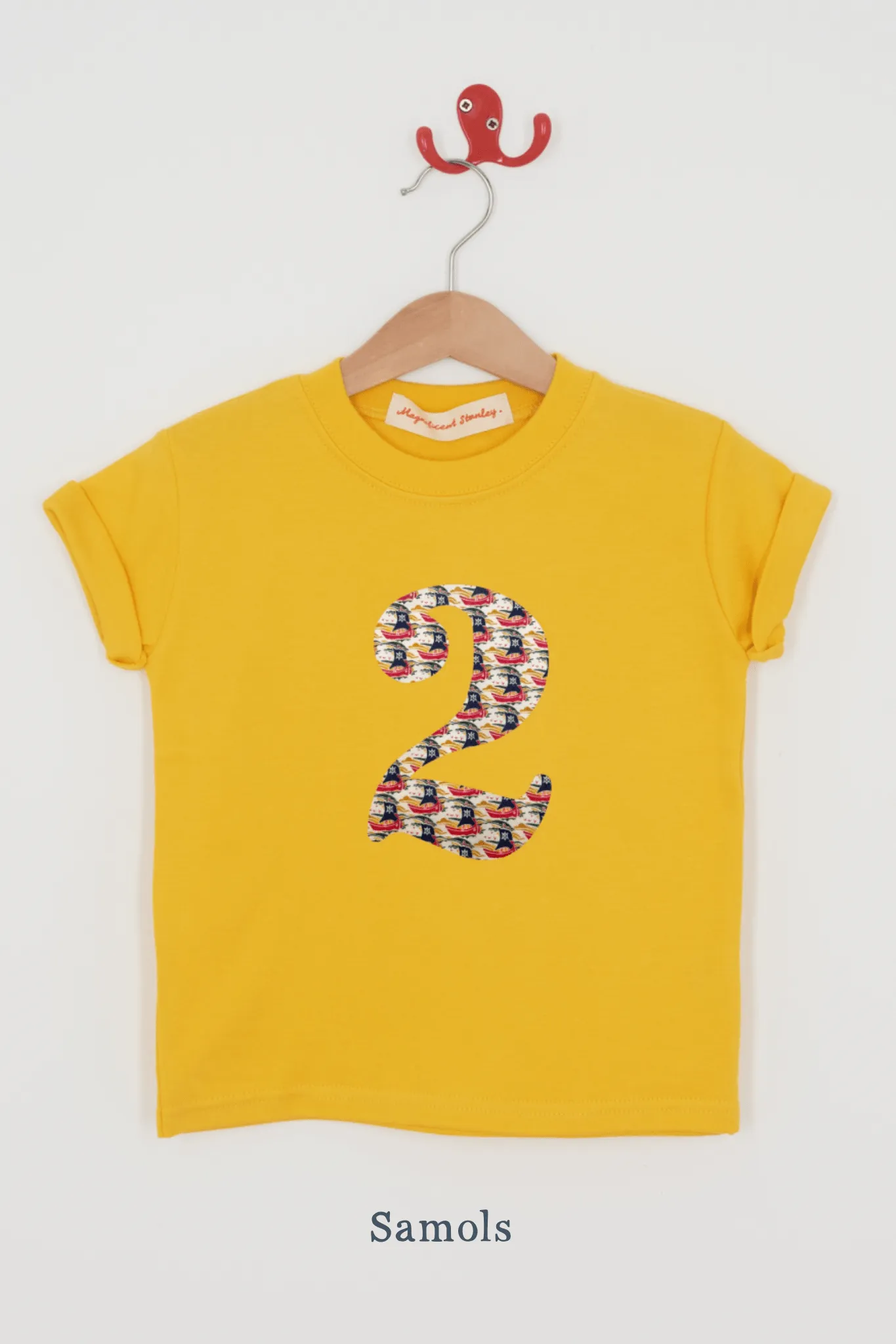 Create Your Own Personalised or Age Yellow Liberty Print T-Shirt
