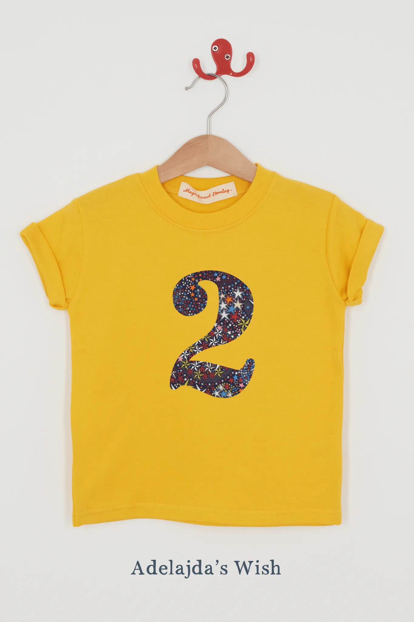 Create Your Own Personalised or Age Yellow Liberty Print T-Shirt