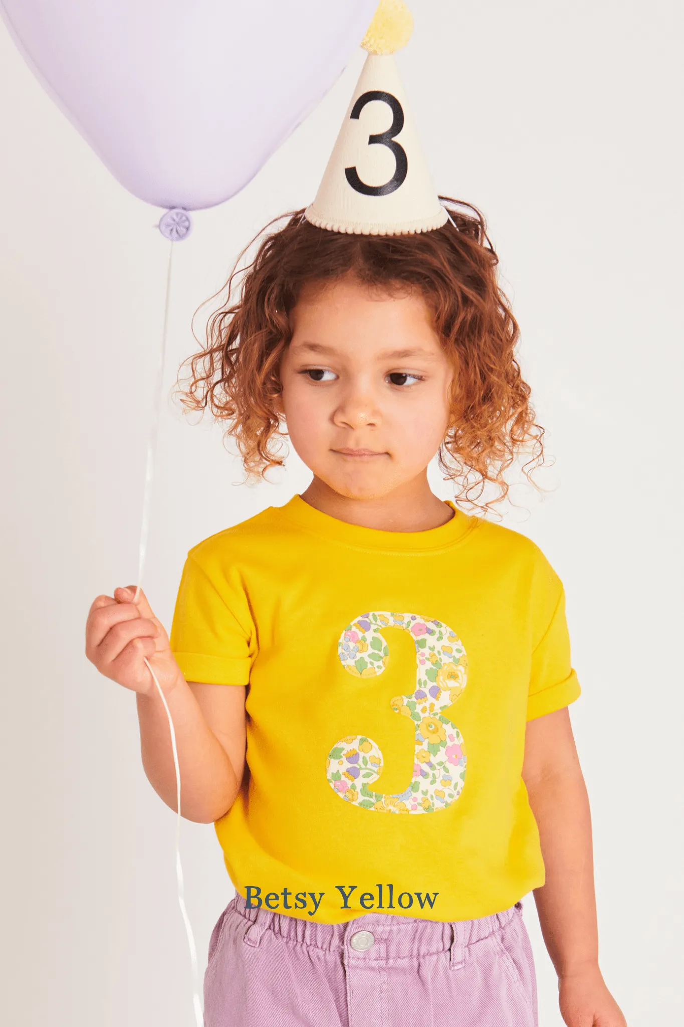 Create Your Own Personalised or Age Yellow Liberty Print T-Shirt