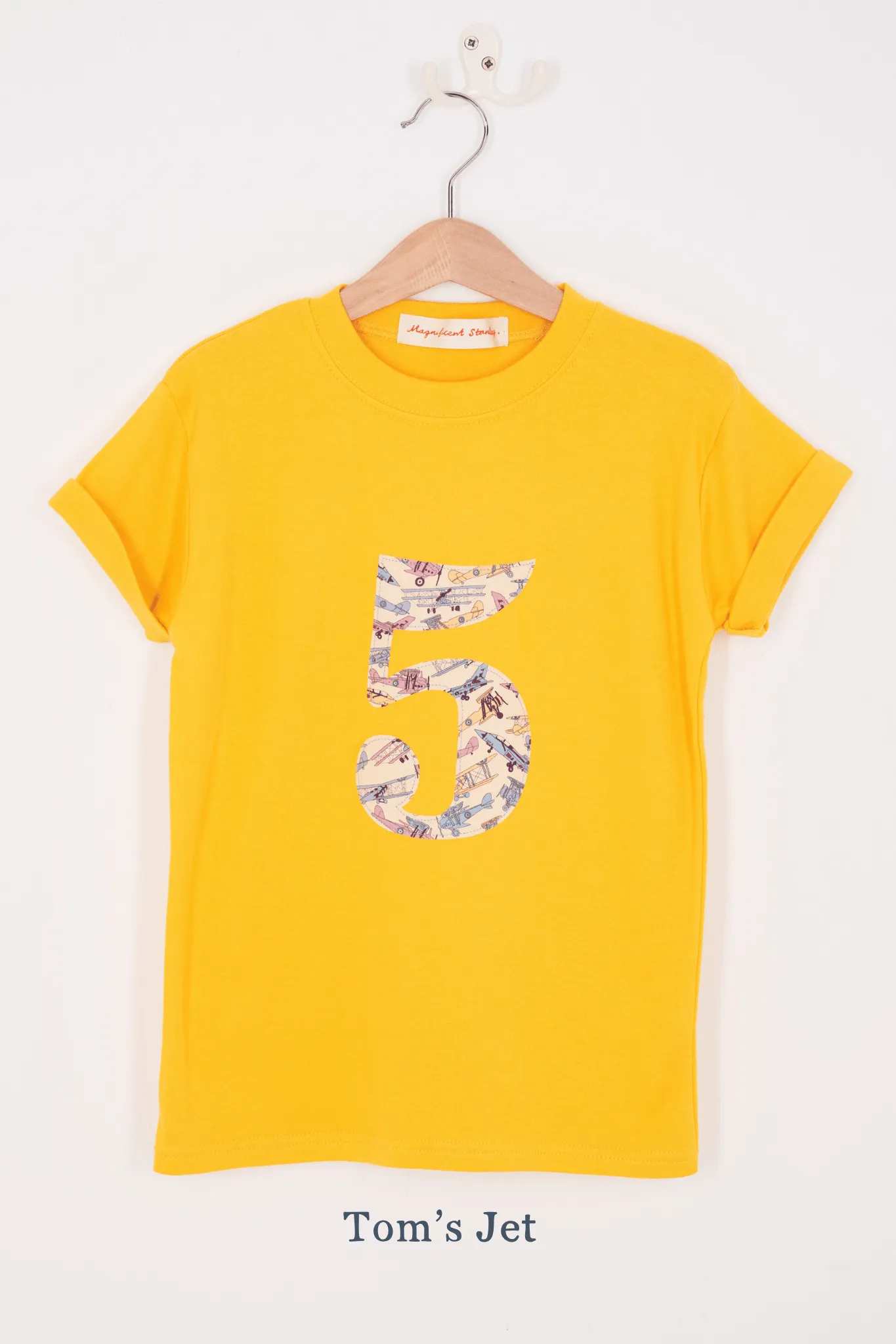 Create Your Own Personalised or Age Yellow Liberty Print T-Shirt
