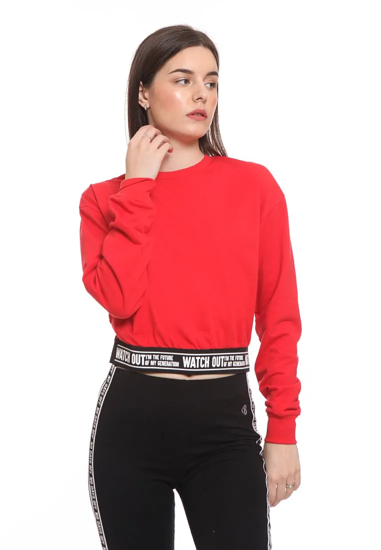 Crop Sweatshirt With Waistband