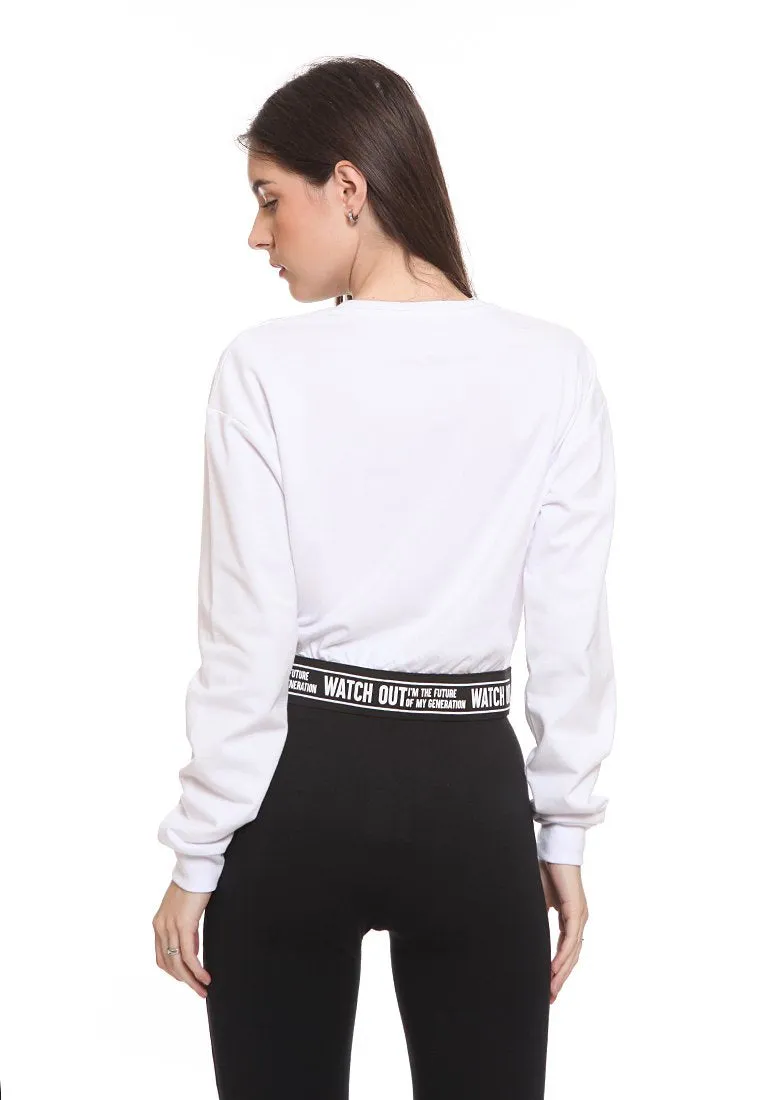 Crop Sweatshirt With Waistband